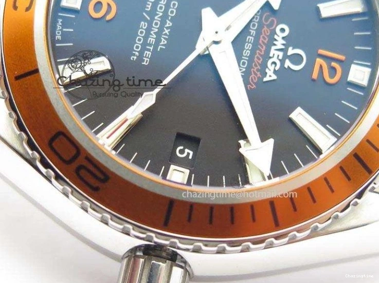 0820 FlexibleFit Planet Ocean SS Bp Maker 45mm Orange Bezel On SS Bracelet A 8216